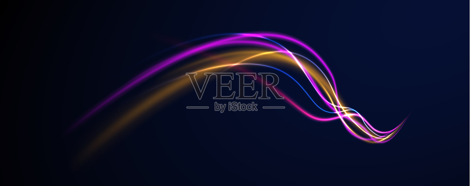 扭曲的霓虹线插画图片素材