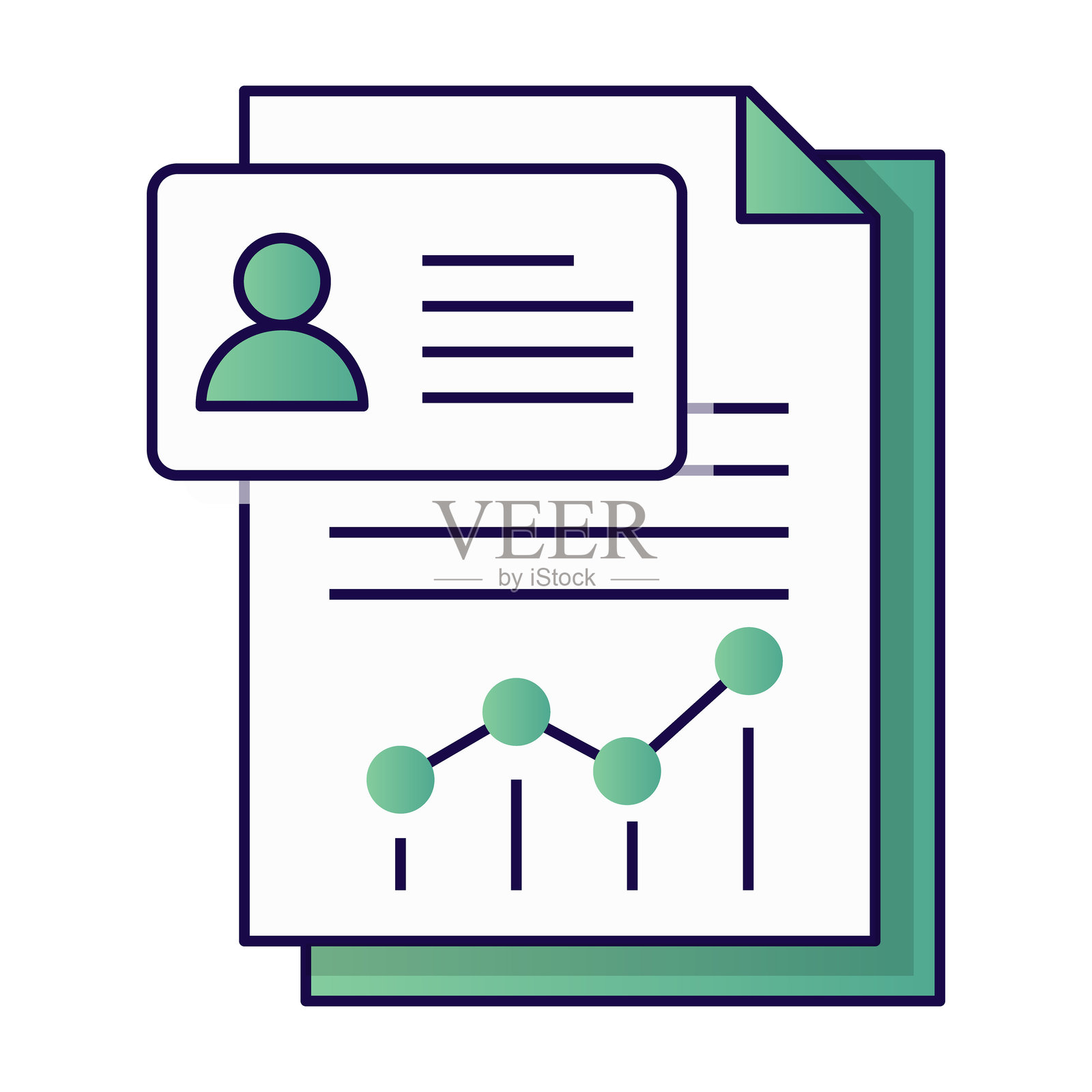 候选人评估图标，代表招聘分析、人才评估和绩效指标插画图片素材