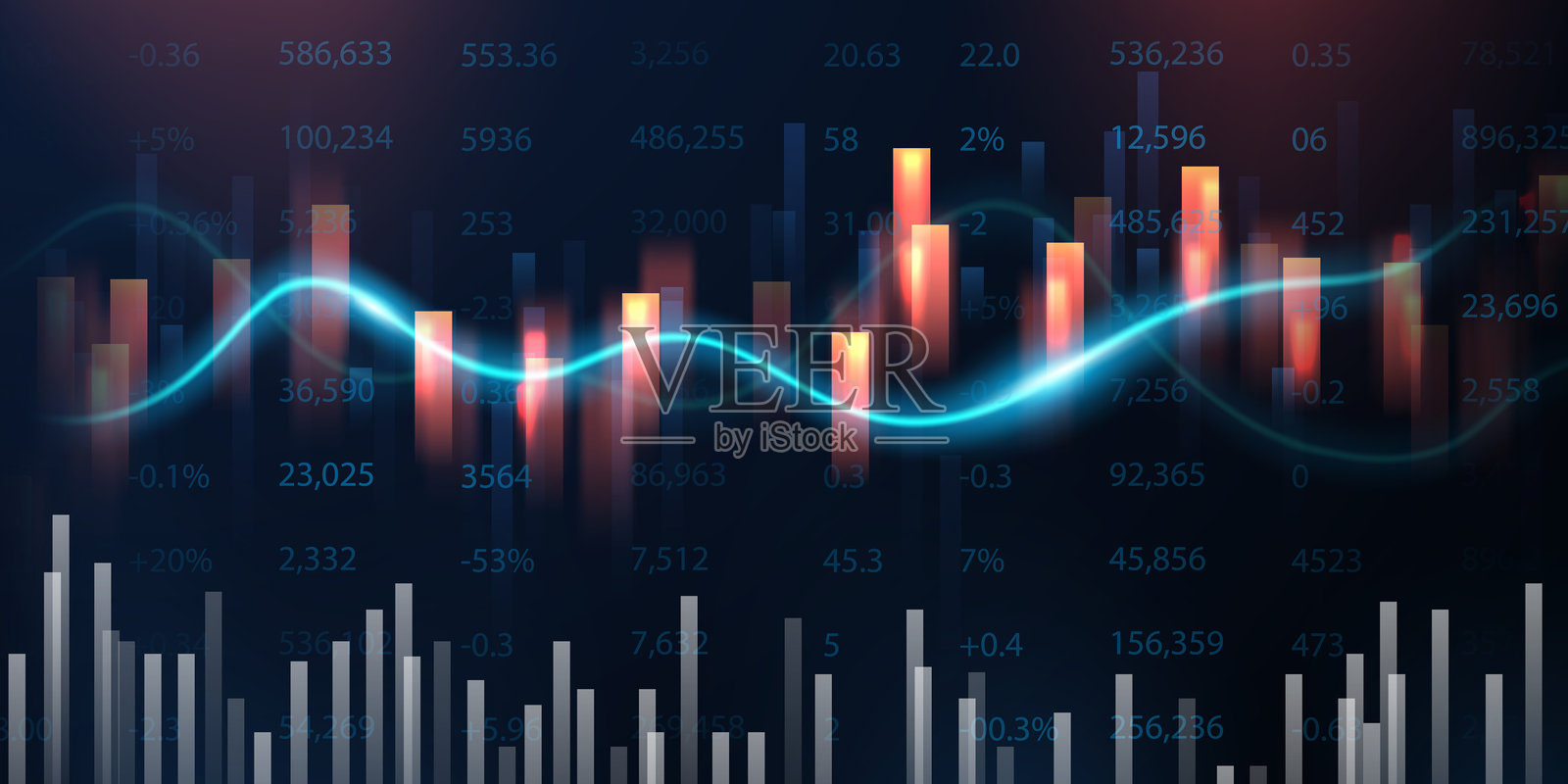 商业矢量插图设计 股票市场图表或外汇交易图表，用于商业和金融创意。插画图片素材