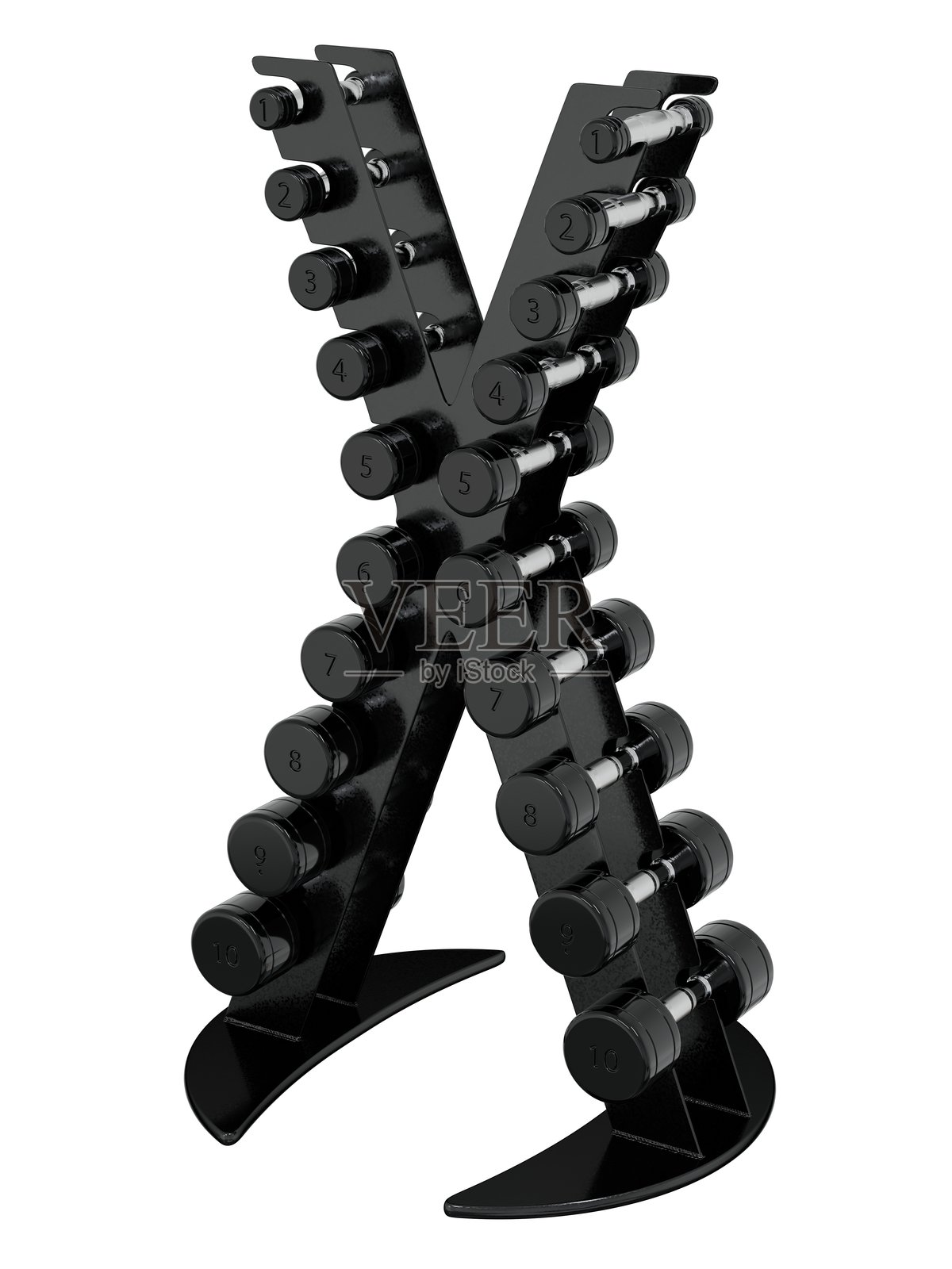 健身房哑铃架，举重健身器材的支架照片摄影图片