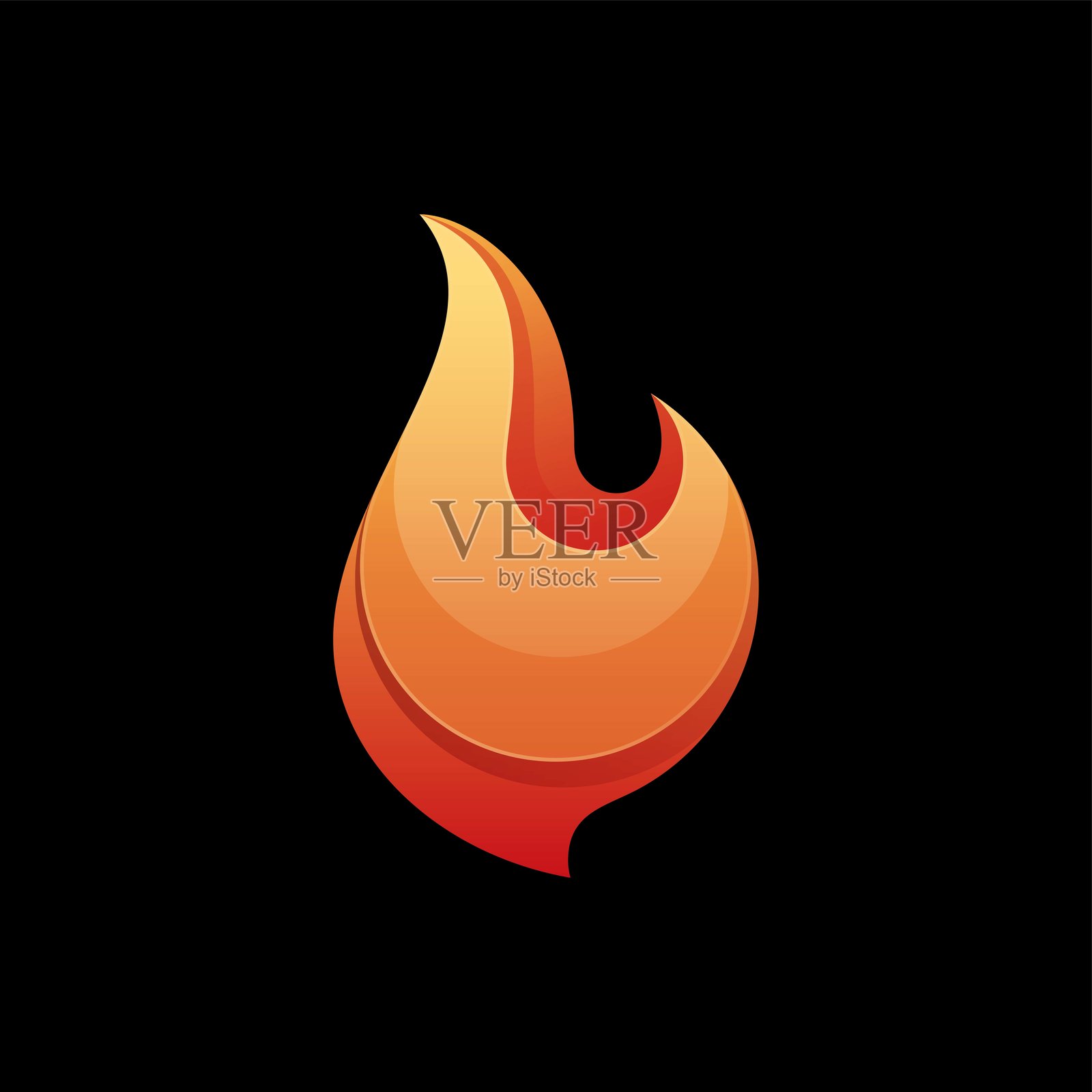 火焰精灵渐变色彩标志插画图片素材