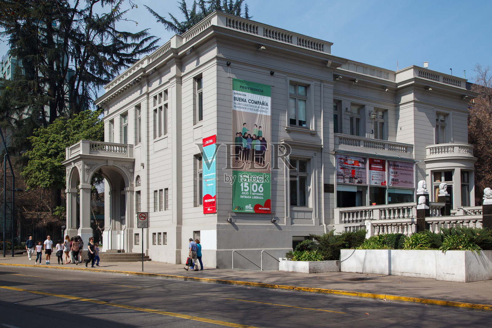 智利圣地亚哥的普罗维登西亚文化基金会历史建筑照片摄影图片