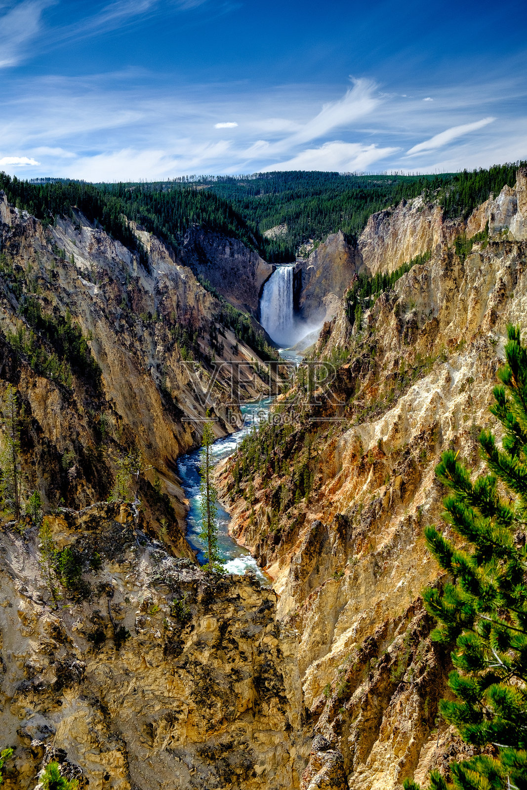 黄石国家公园的大峡谷照片摄影图片