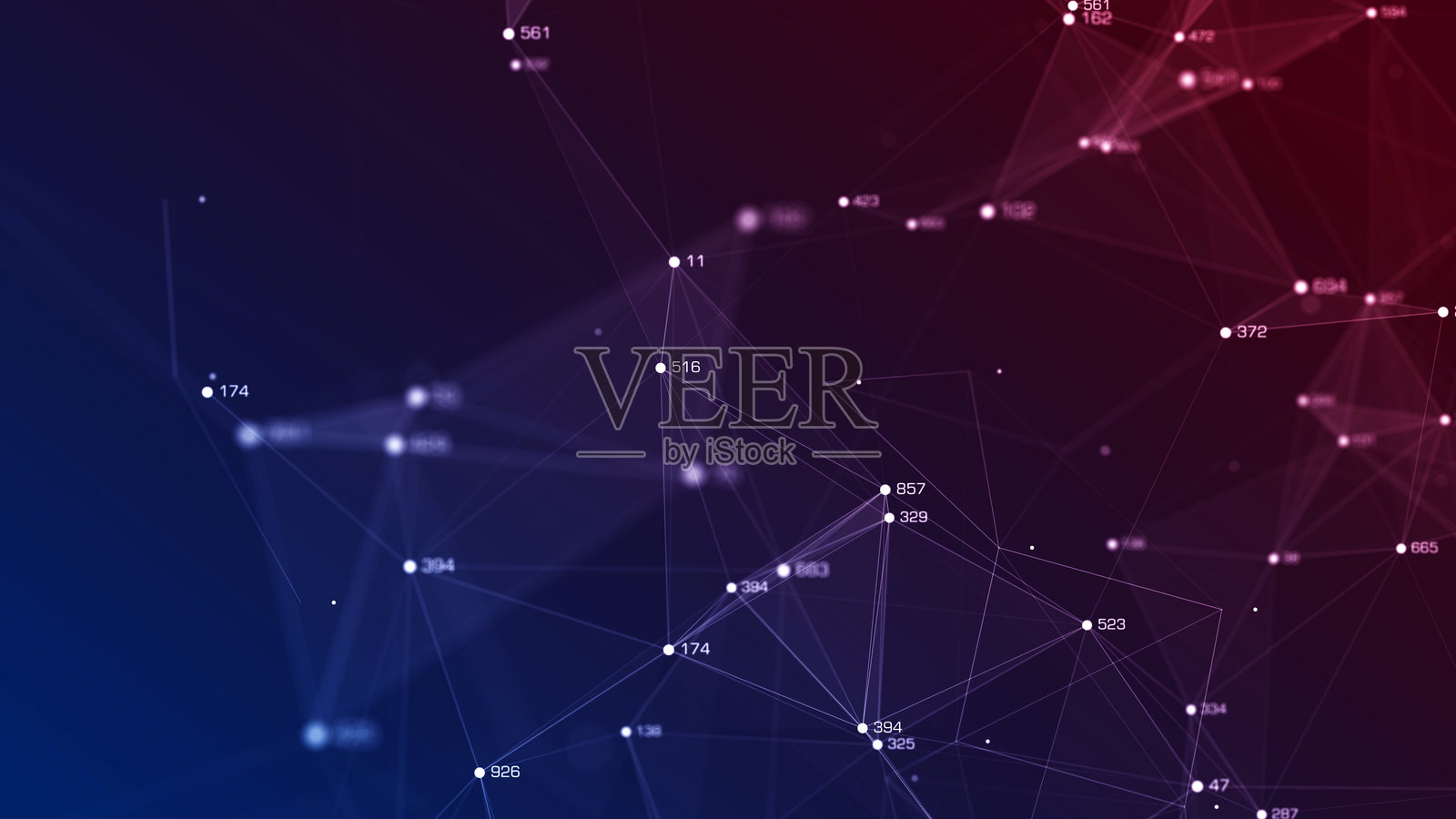 4K数字化网络空间，带有粒子和数字数据网络连接。高速连接和数据分析技术的数字抽象背景概念。无缝循环。照片摄影图片