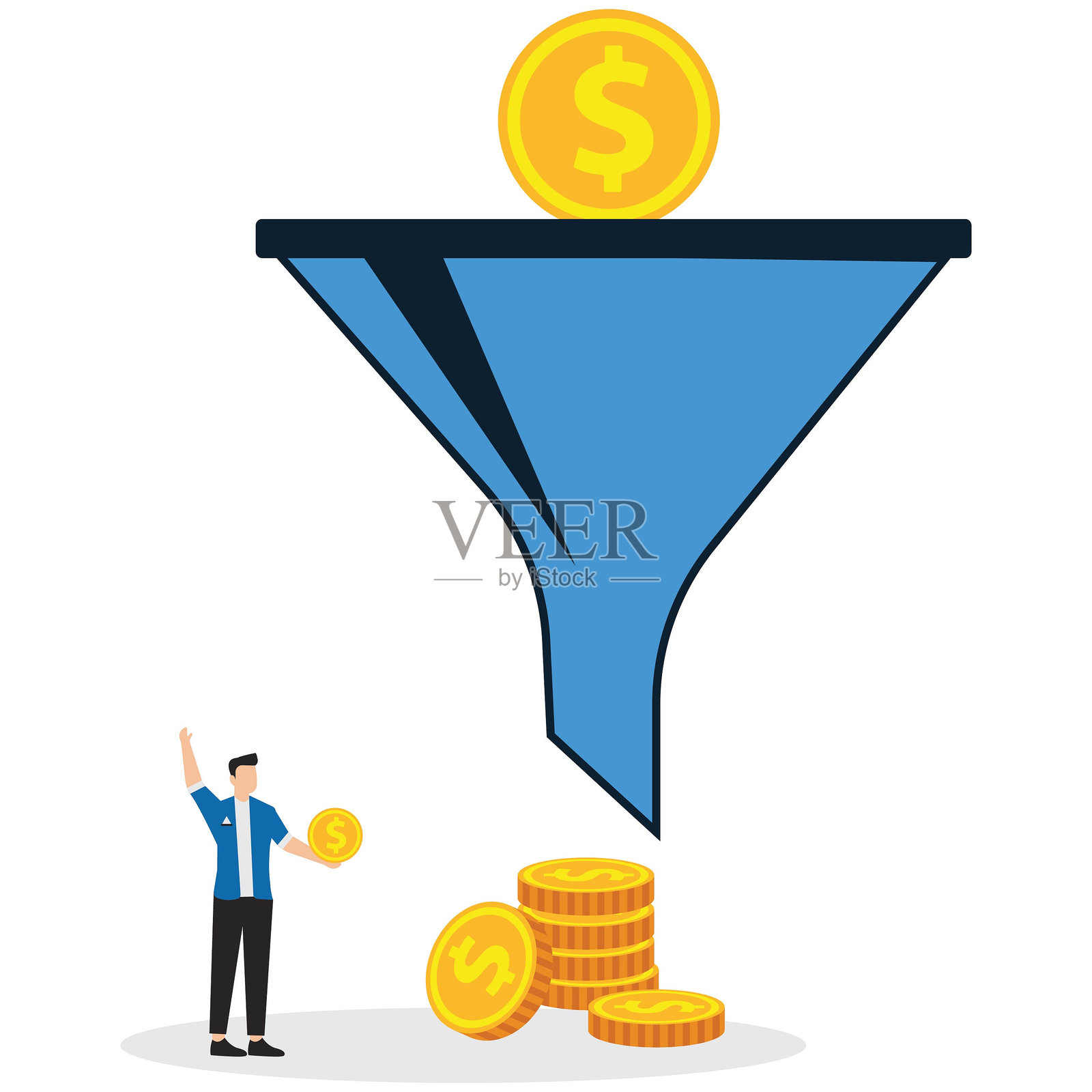 寻找投资机会并建立良好的财务纪律以实现稳定收入插画图片素材