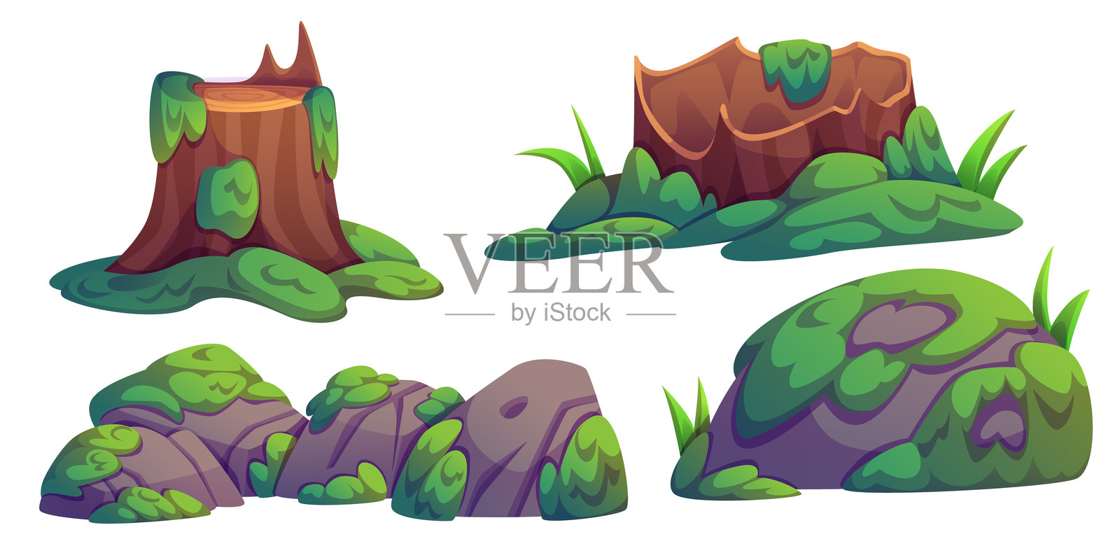 自然沼泽风景元素插画图片素材