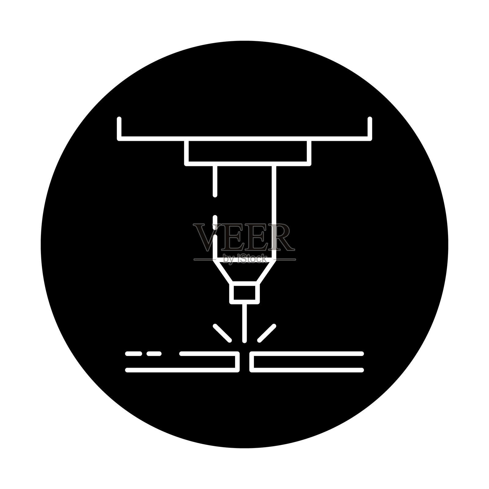 等离子切割图标。用于工业应用的高精度切割和金属加工插图。插画图片素材