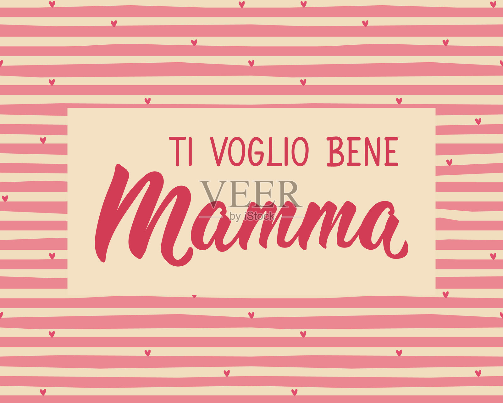 我爱你，妈妈。手绘字母的贺卡。插画图片素材