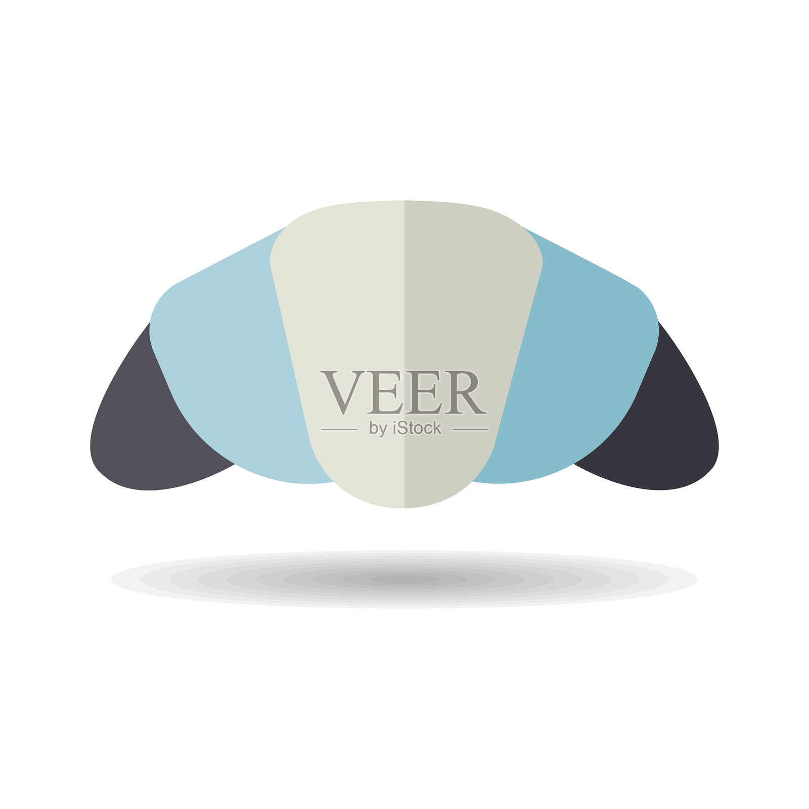 可颂面包矢量图标。快餐标志插画图片素材