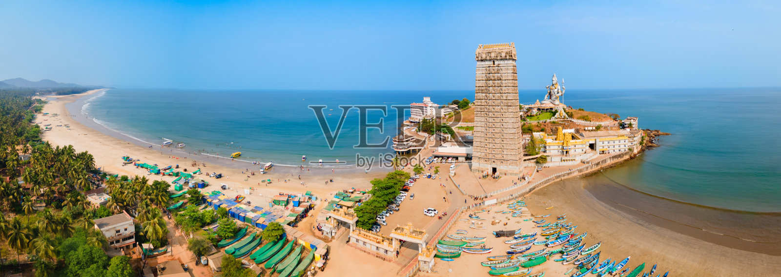 印度穆鲁德什瓦尔寺的航拍全景图照片摄影图片