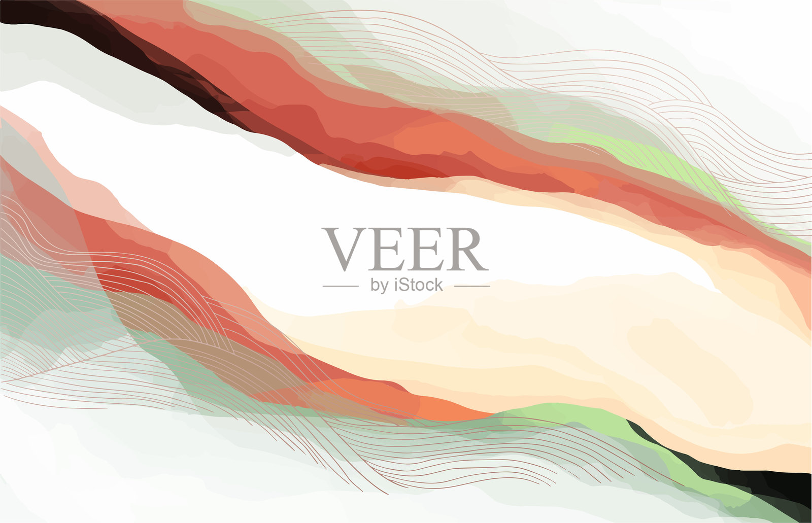 浅色背景上的抽象日本风景插画图片素材