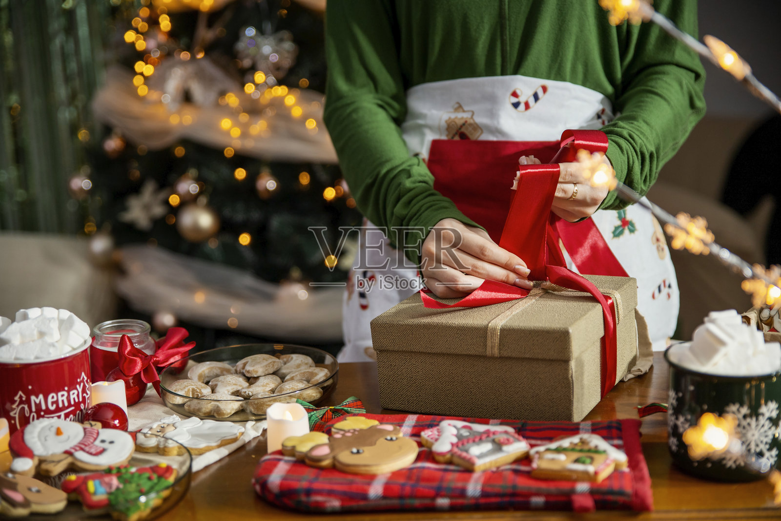 饼干准备迎接圣诞市场的到来照片摄影图片