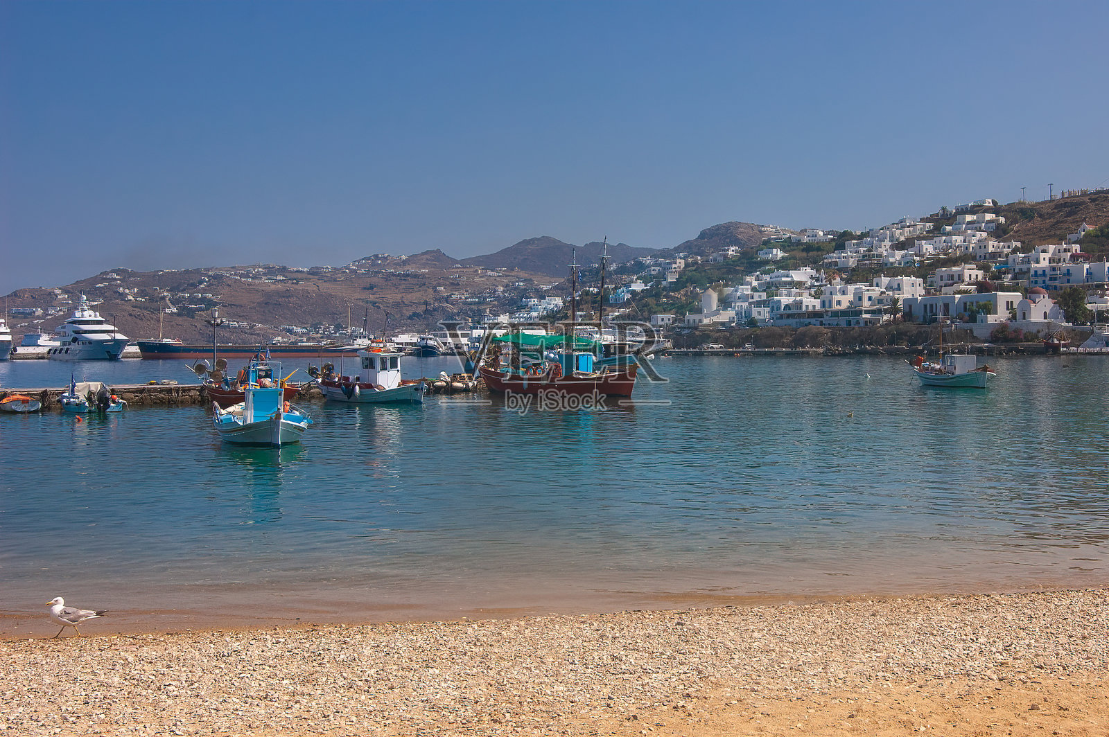 米科诺斯港照片摄影图片