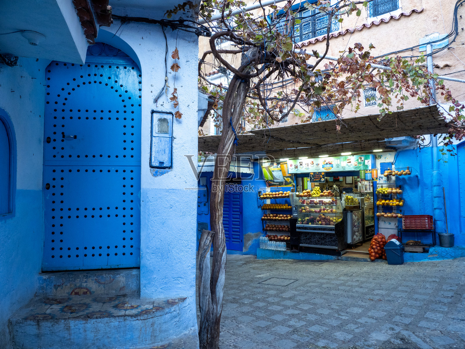 摩洛哥的蓝色城市舍夫沙万照片摄影图片