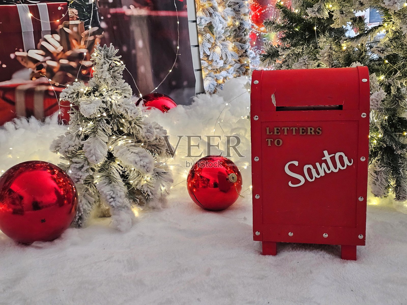 圣诞老人邮箱照片摄影图片