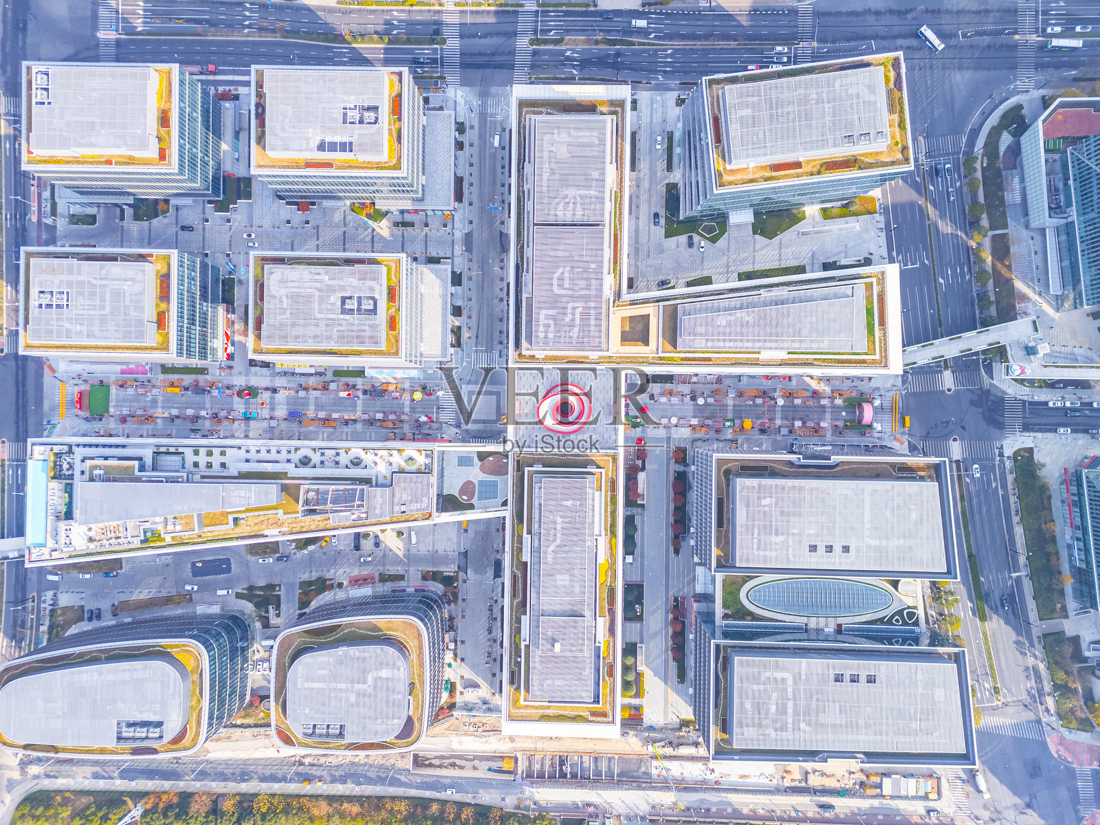 新外滩和上海东方体育中心的鸟瞰图照片摄影图片