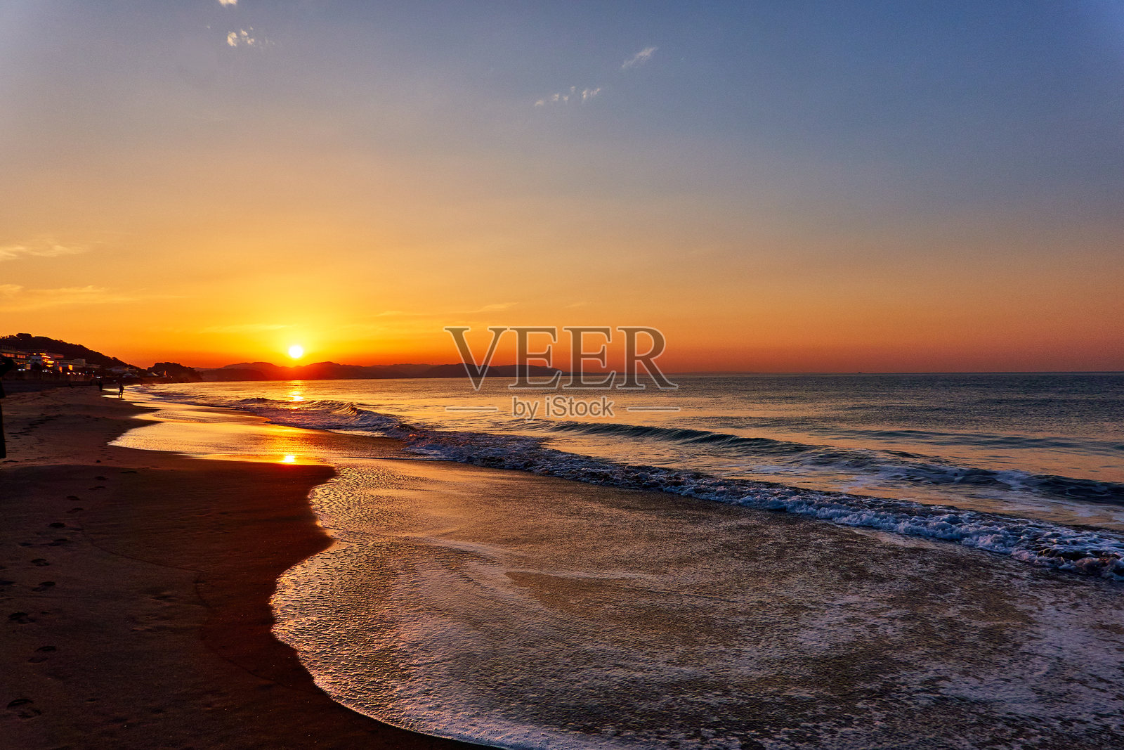 日出时分海面与天空的美丽景色照片摄影图片