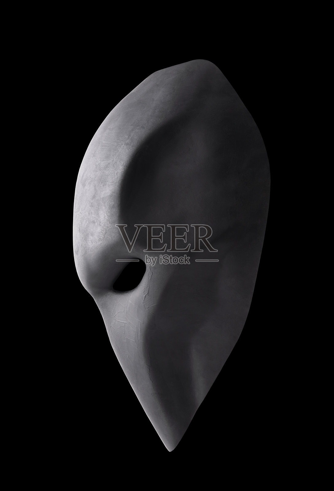 黑色面具，孤立在黑色背景上，带有抠图路径照片摄影图片