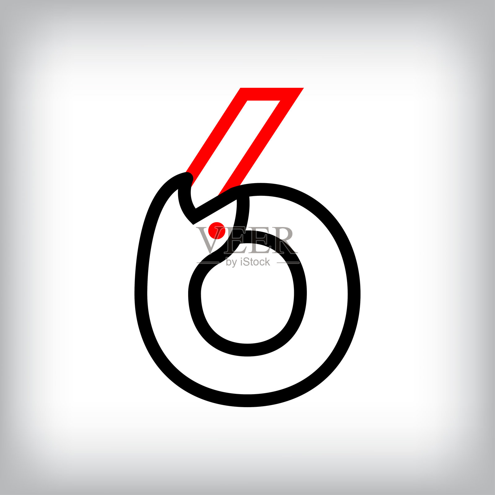 乌洛波罗斯无限数字6设计。插画图片素材