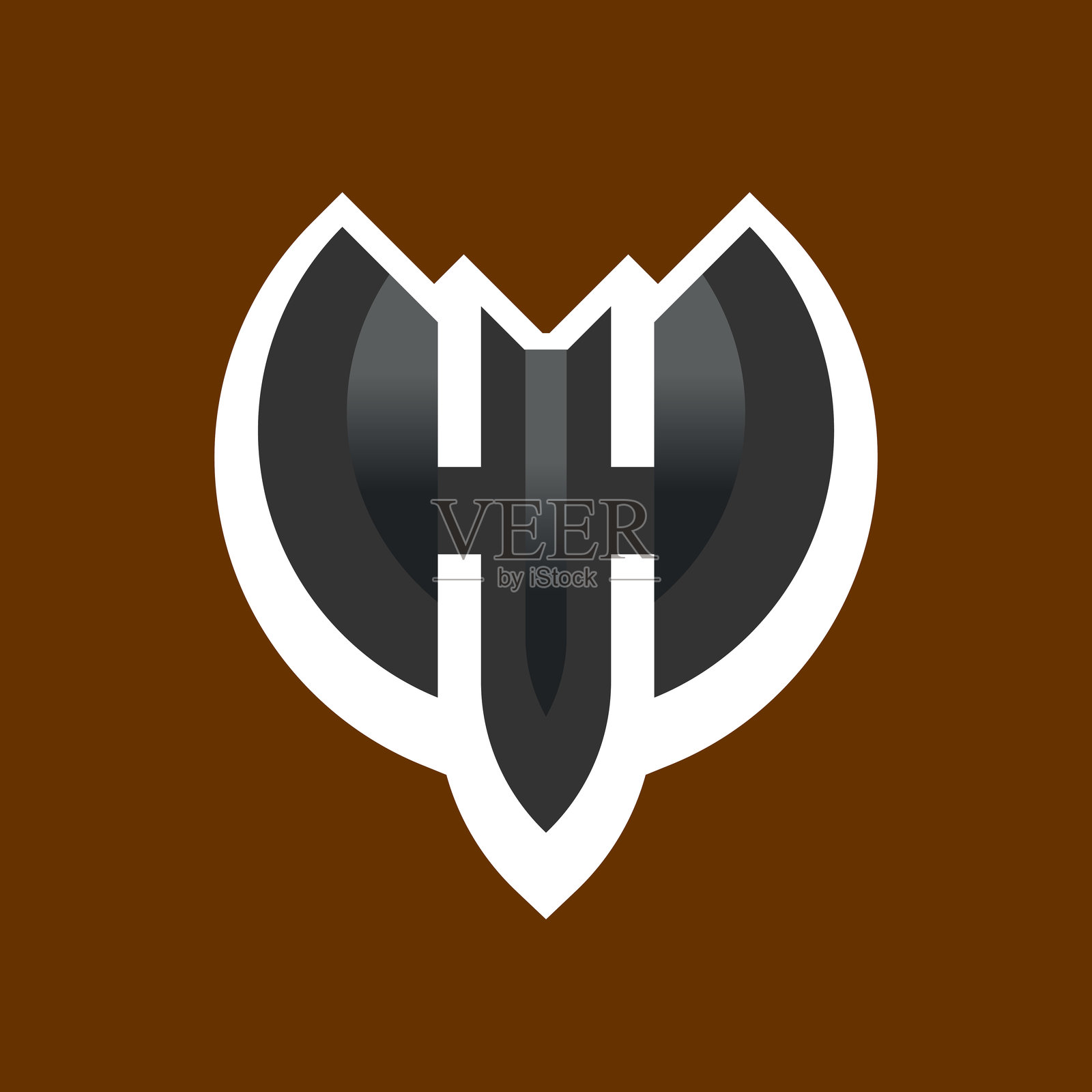 带翅膀的几何风格蝙蝠标志插画图片素材