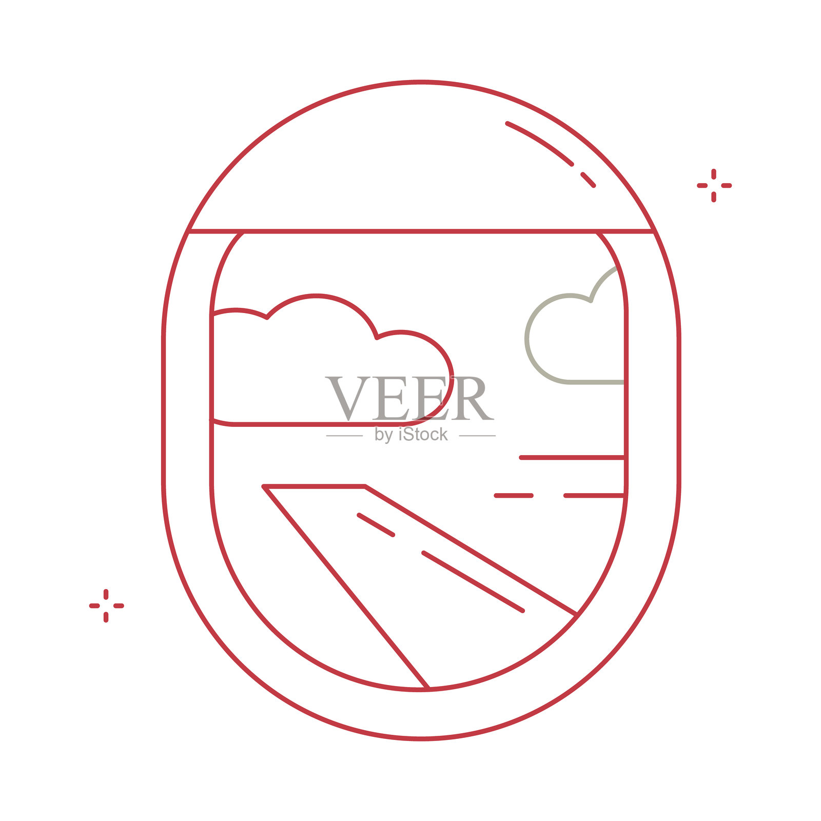 飞机舱窗矢量图标设计插画图片素材