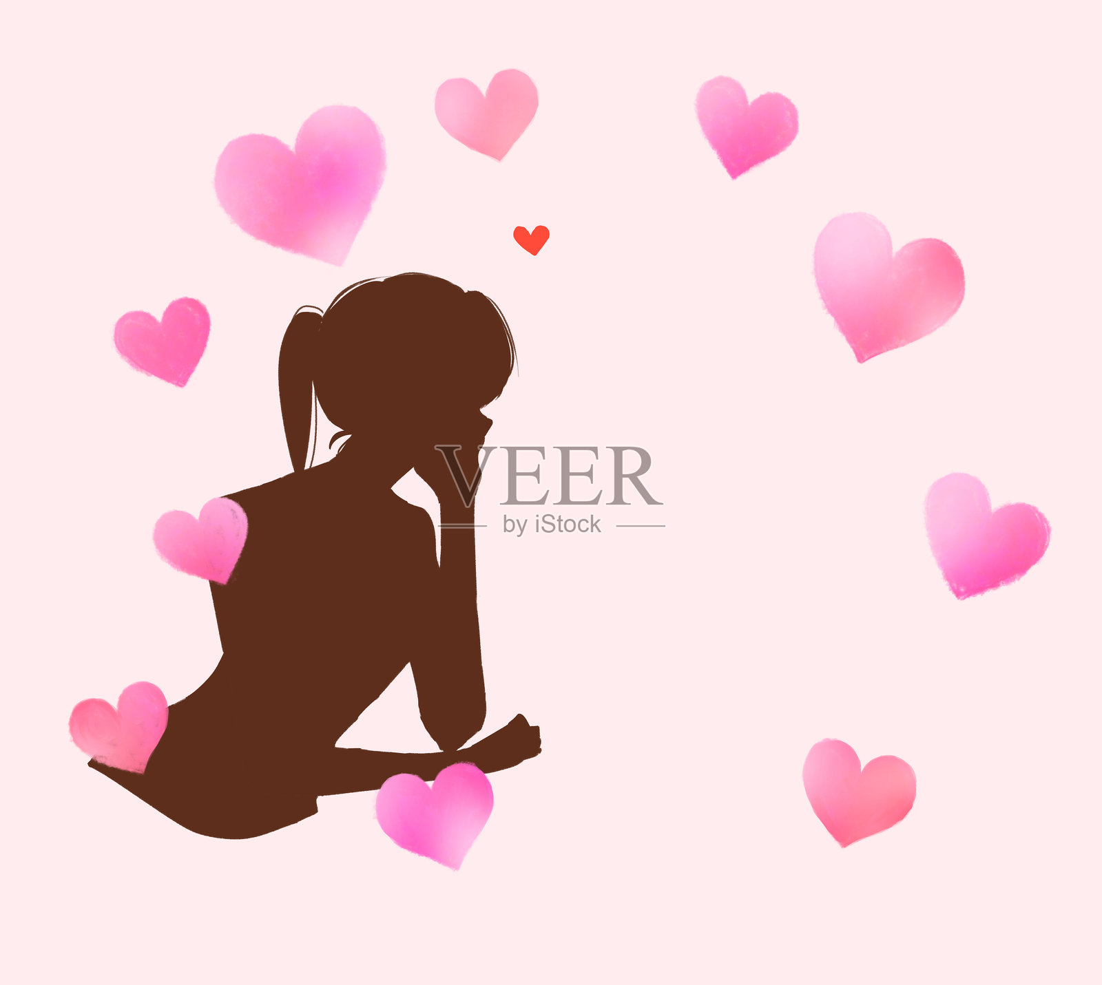 一位恋爱中的女性插图插画图片素材