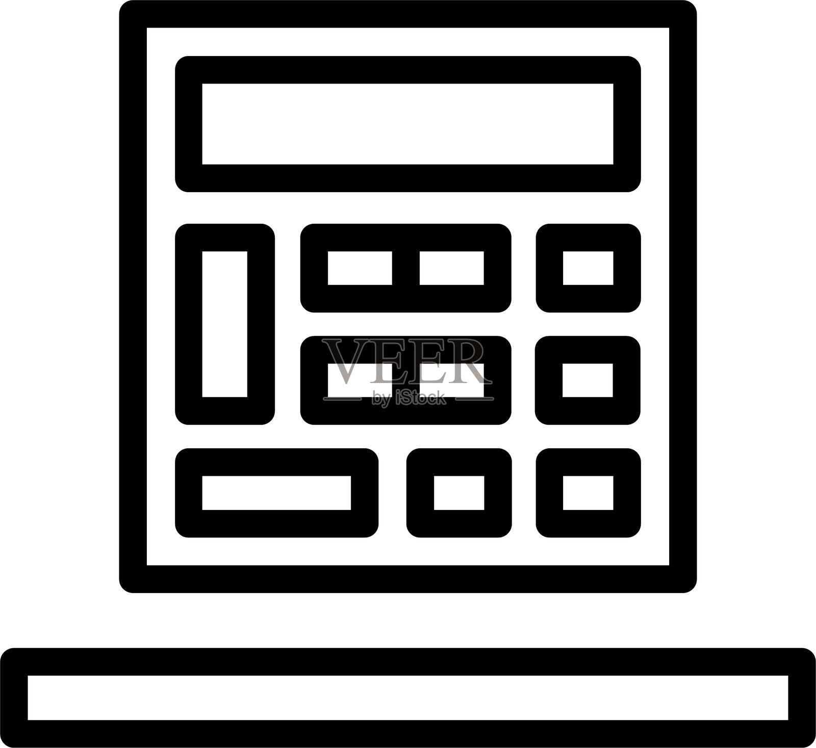 计算器线性风格图标设计插画图片素材