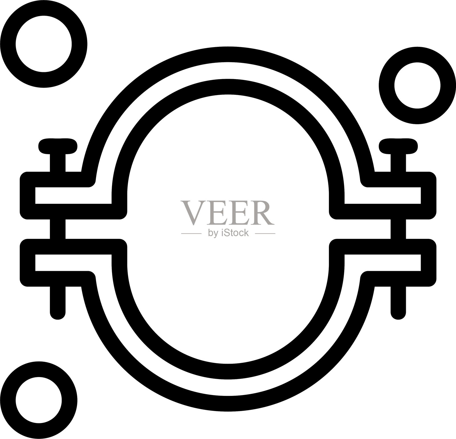 消防水带夹线性风格图标设计插画图片素材