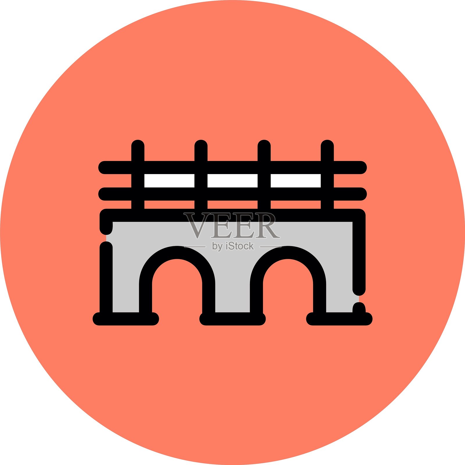 桥梁图标插画图片素材