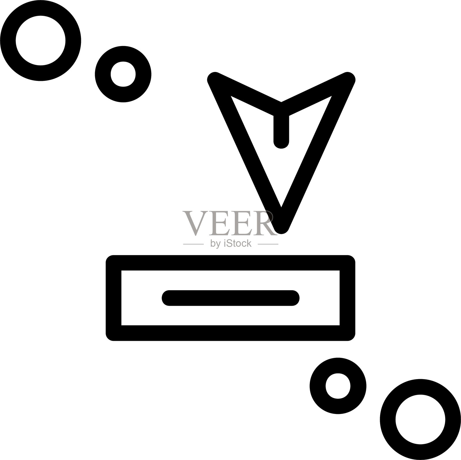 接收按钮线性风格图标设计插画图片素材