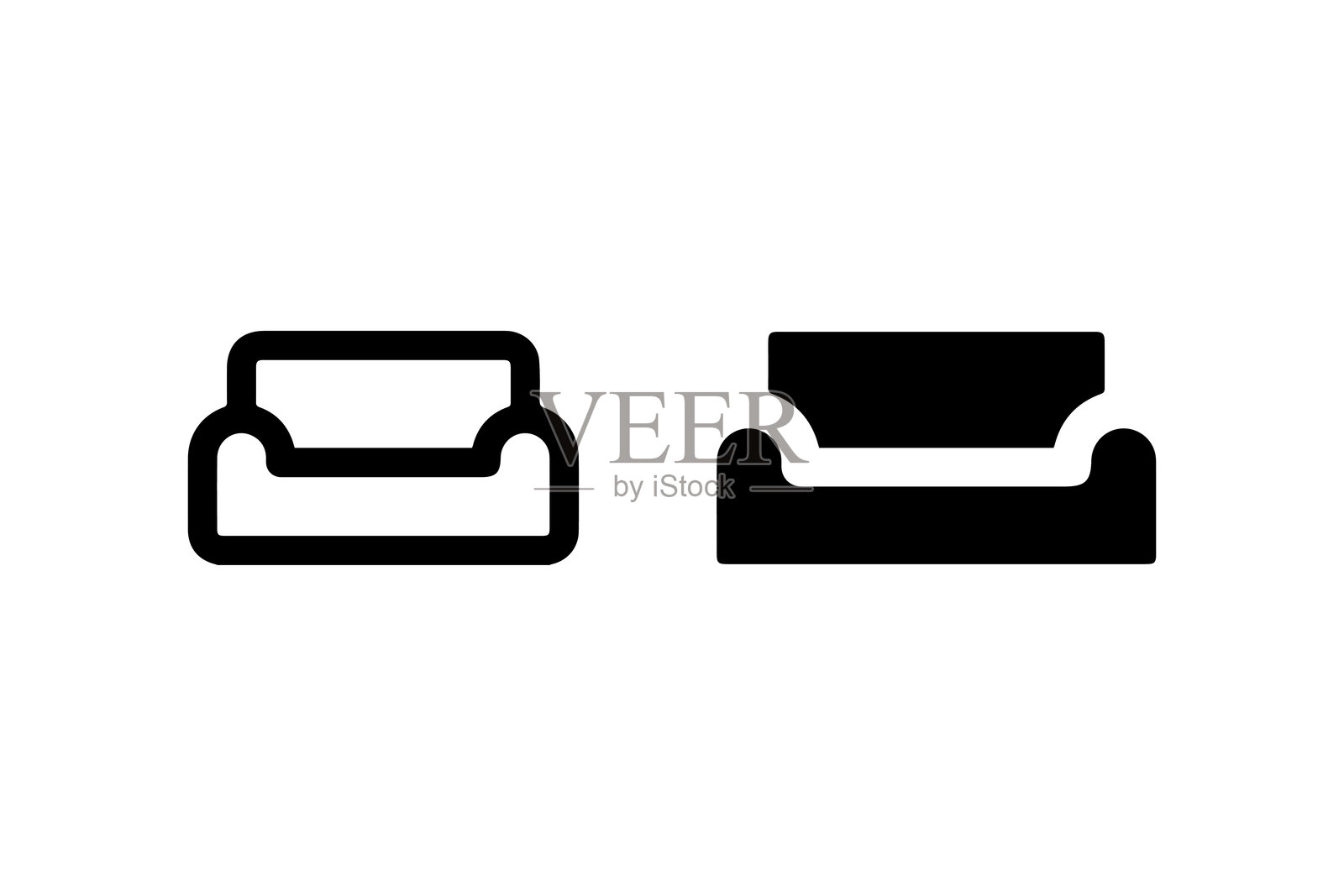 极简主义沙发图标用于家具设计矢量图插画图片素材