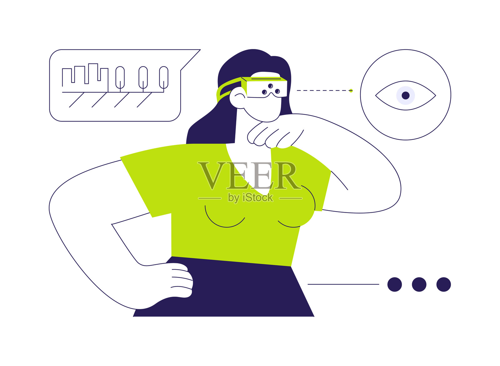 电子视野抽象概念矢量插图。插画图片素材