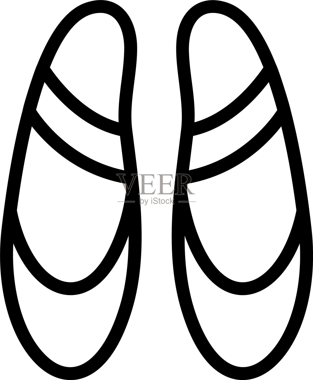 芭蕾平底鞋线性风格图标设计插画图片素材