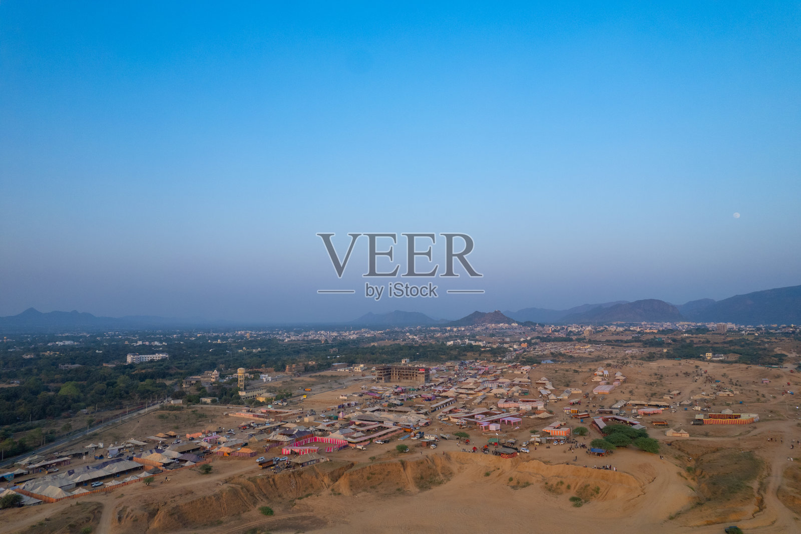 普什卡骆驼集市的鸟瞰图照片摄影图片