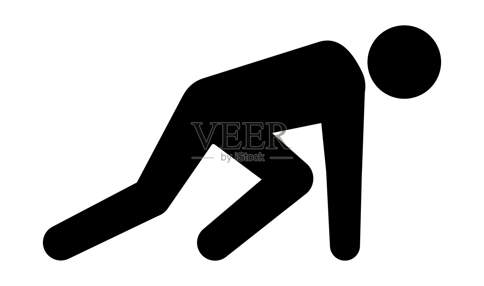 准备出发的火柴人跑步者图标插画图片素材