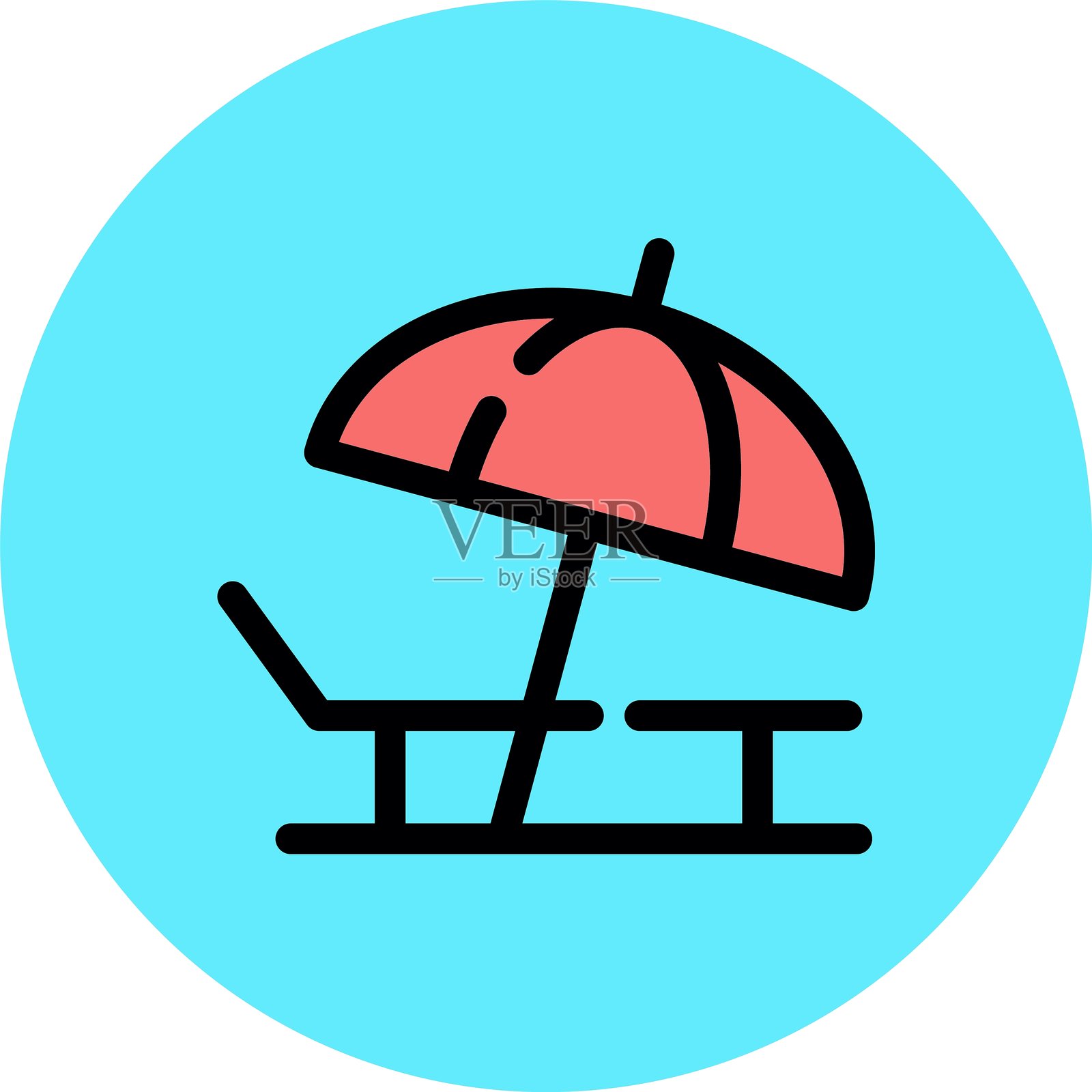 躺椅图标插画图片素材