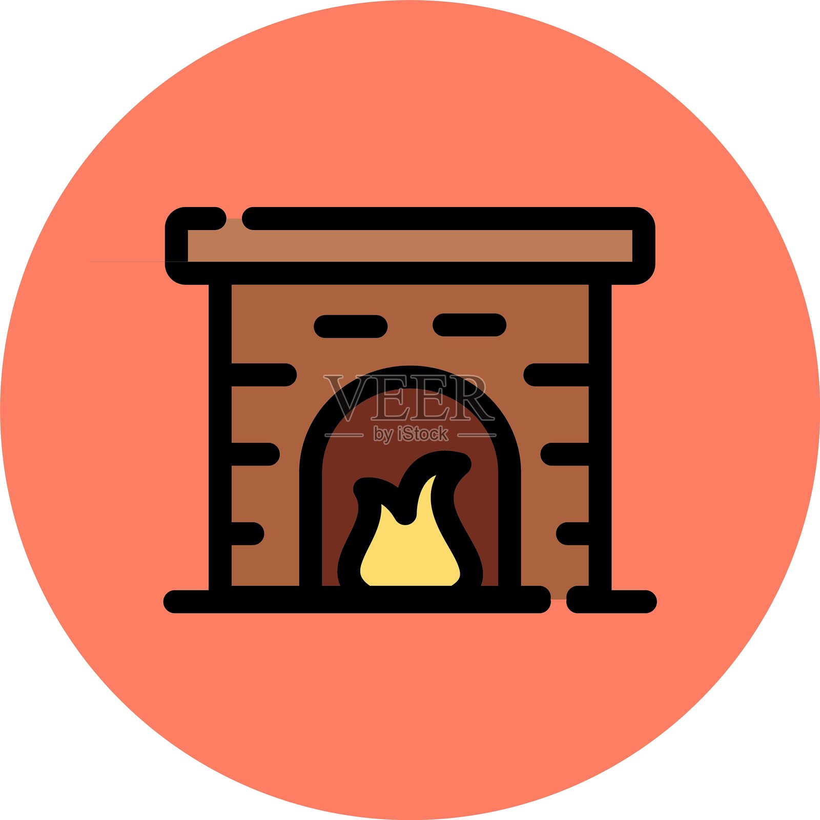 壁炉图标插画图片素材