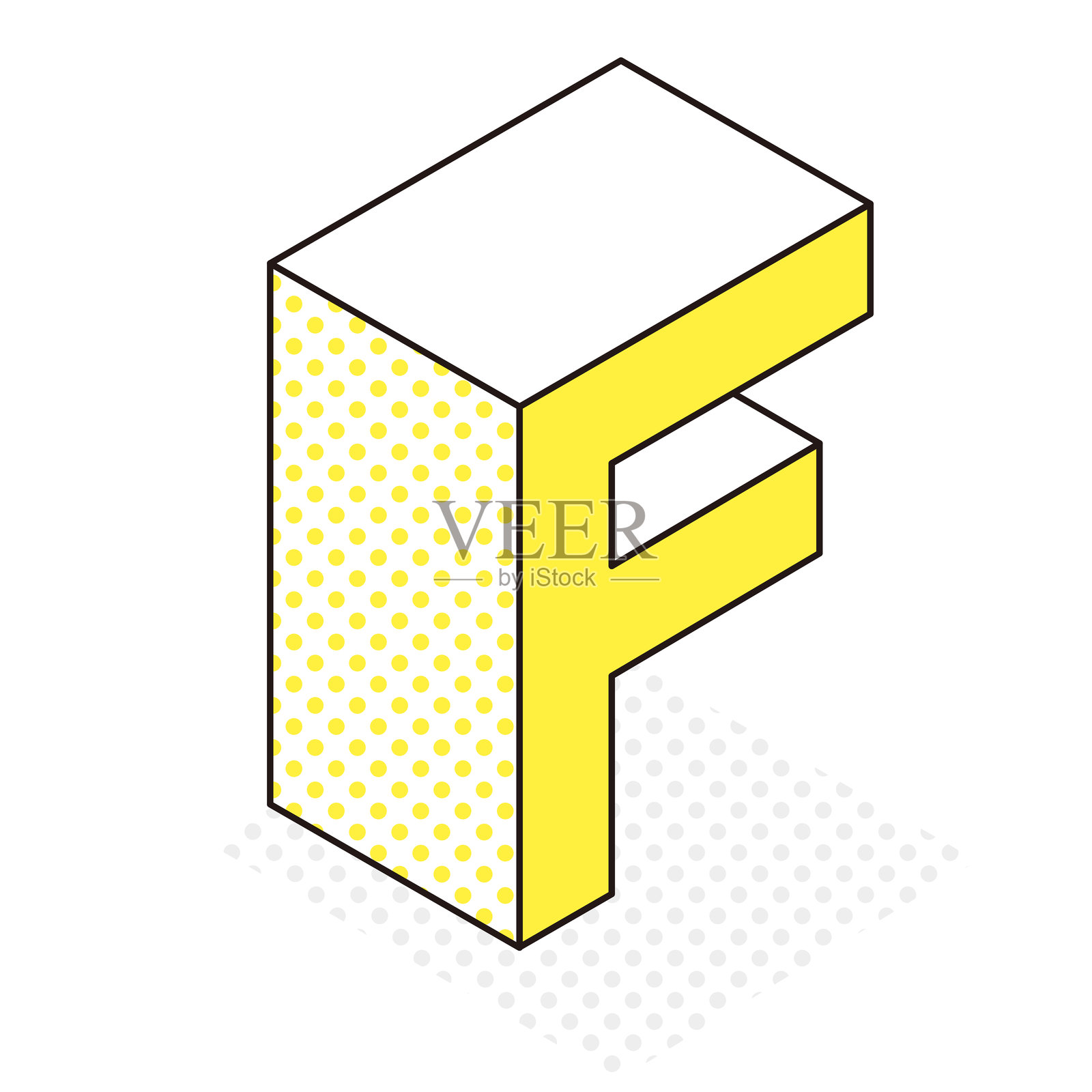 等距三维和简单字母F插画图片素材