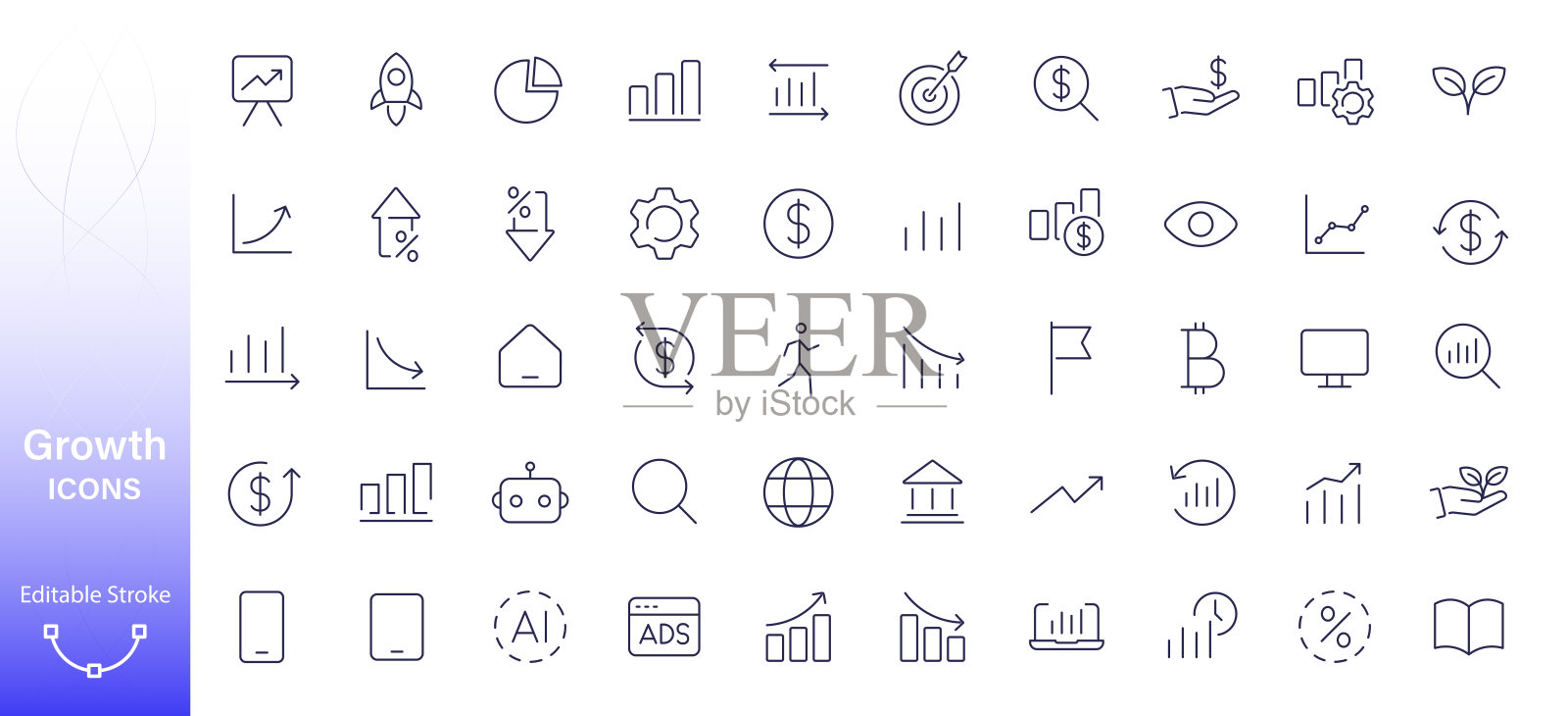 增长图标插画图片素材