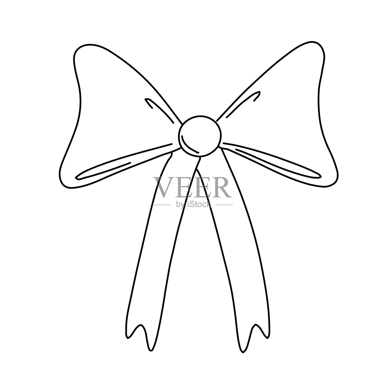 优雅的弓形线条艺术。剪影丝带，简单，极简设计。插画图片素材