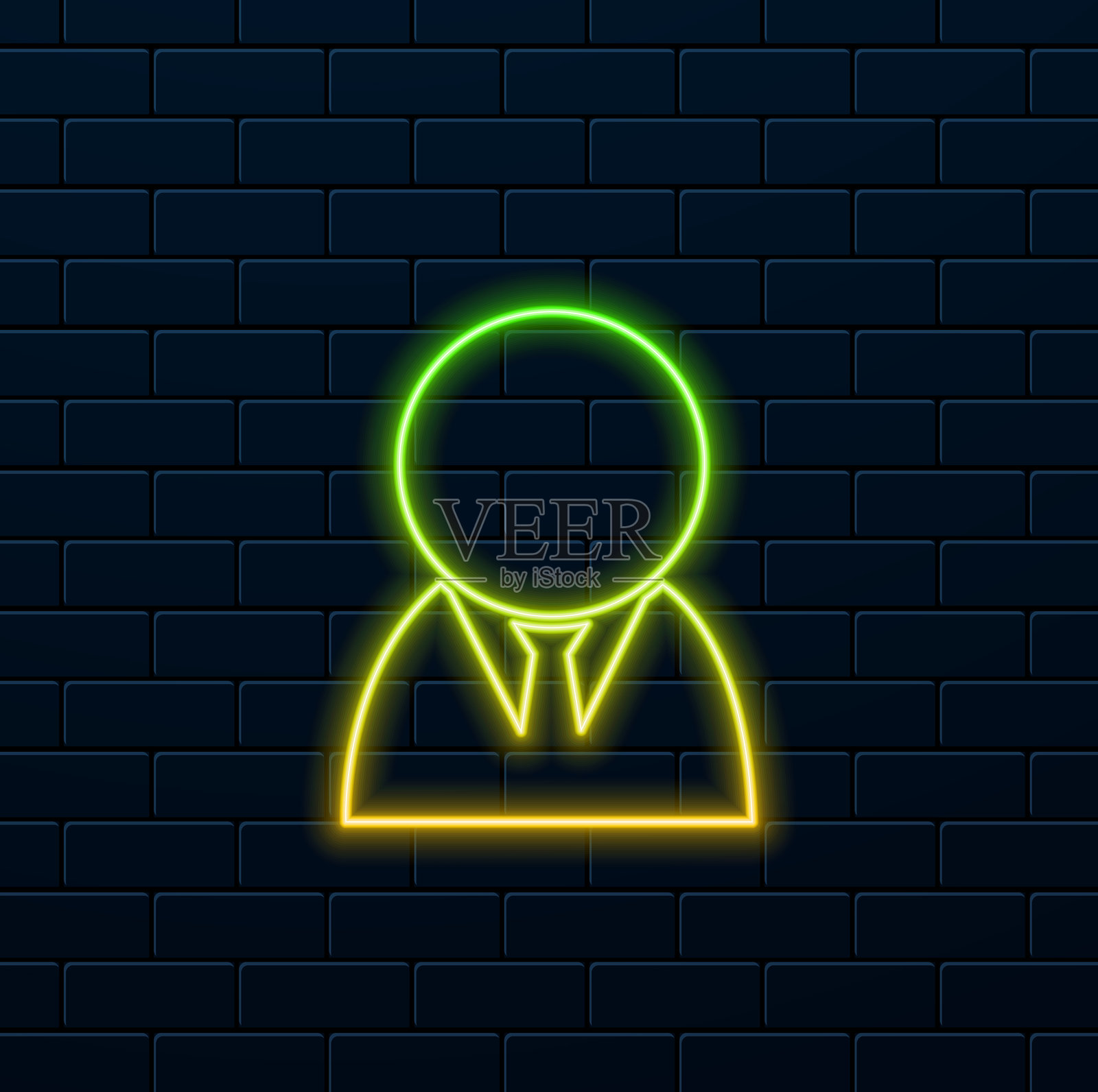 个人资料图标。用于网站和移动设计、应用开发、印刷的图形个人资料图标。霓虹风格。孤立的用户界面集合中的个人资料图标。插画图片素材