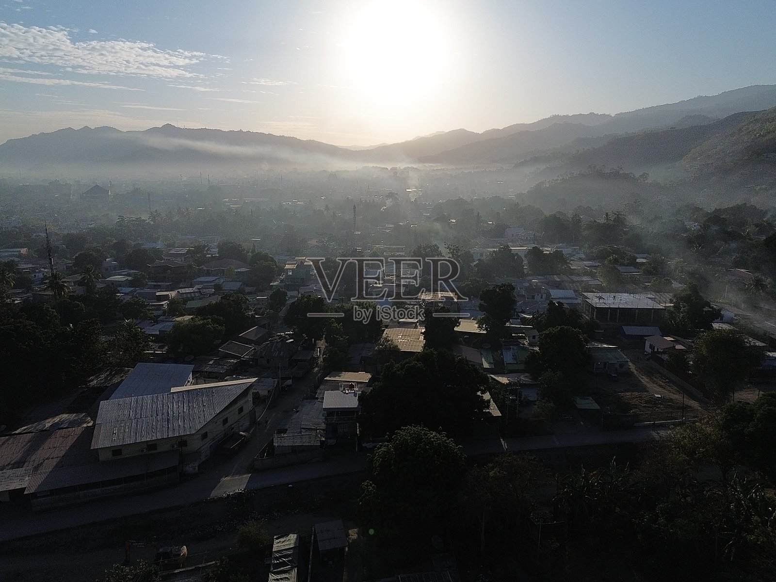 东帝汶帝力市的城市定居点航拍图照片摄影图片