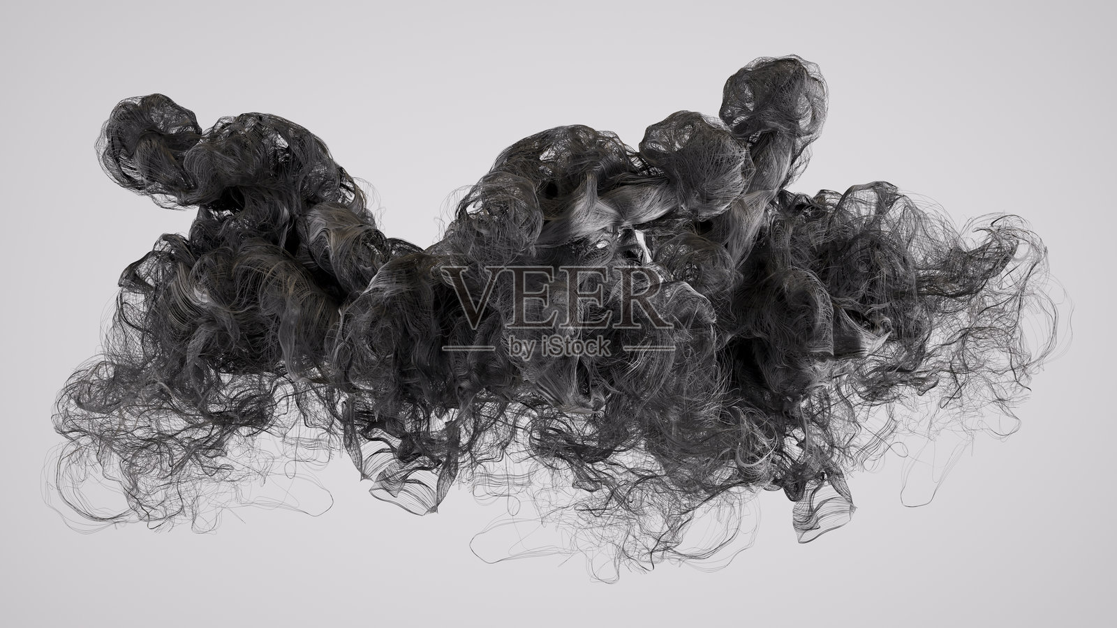 抽象波浪线，混乱流动的细线，人工智能或大数据概念照片摄影图片