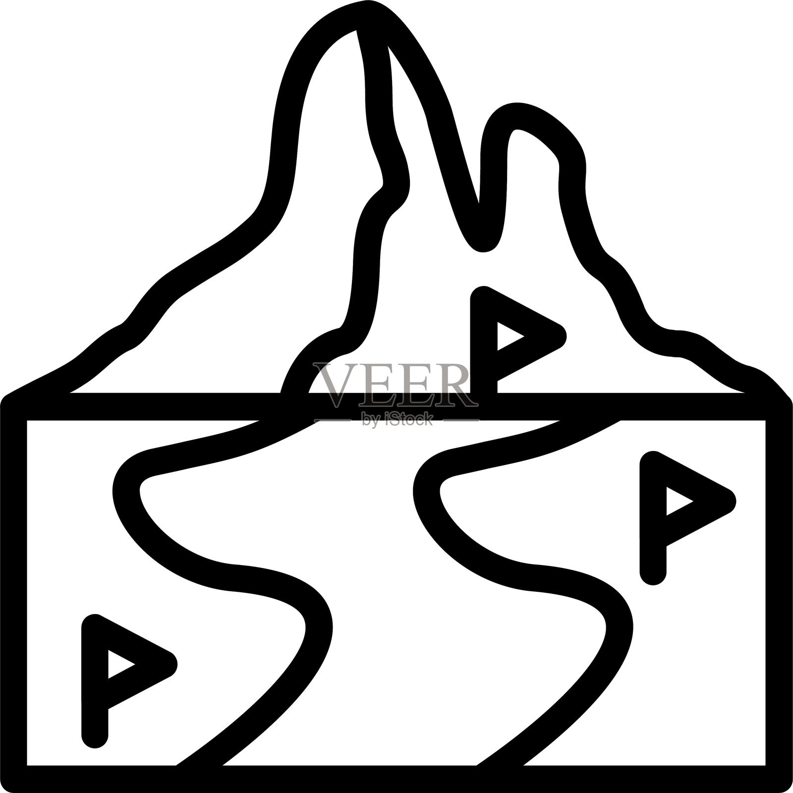 冬季小径线条风格图标设计插画图片素材