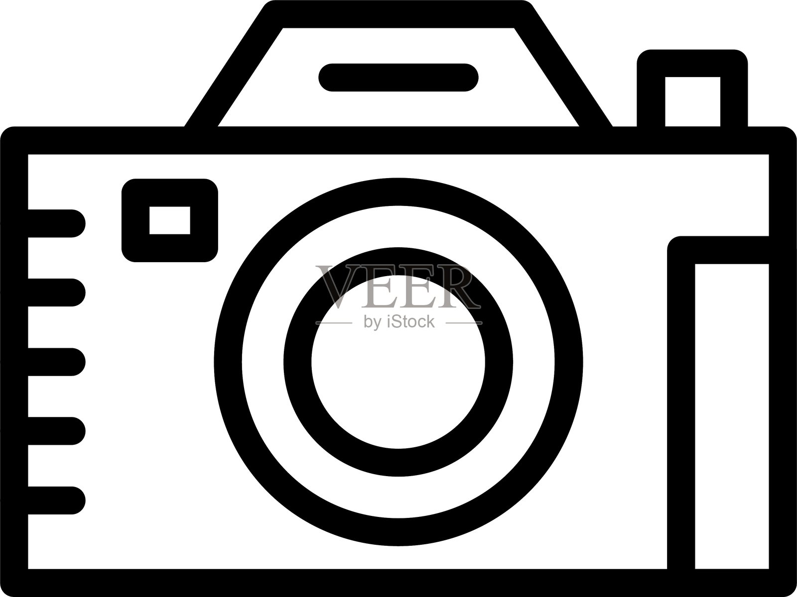 相机闪光灯线性风格图标设计插画图片素材