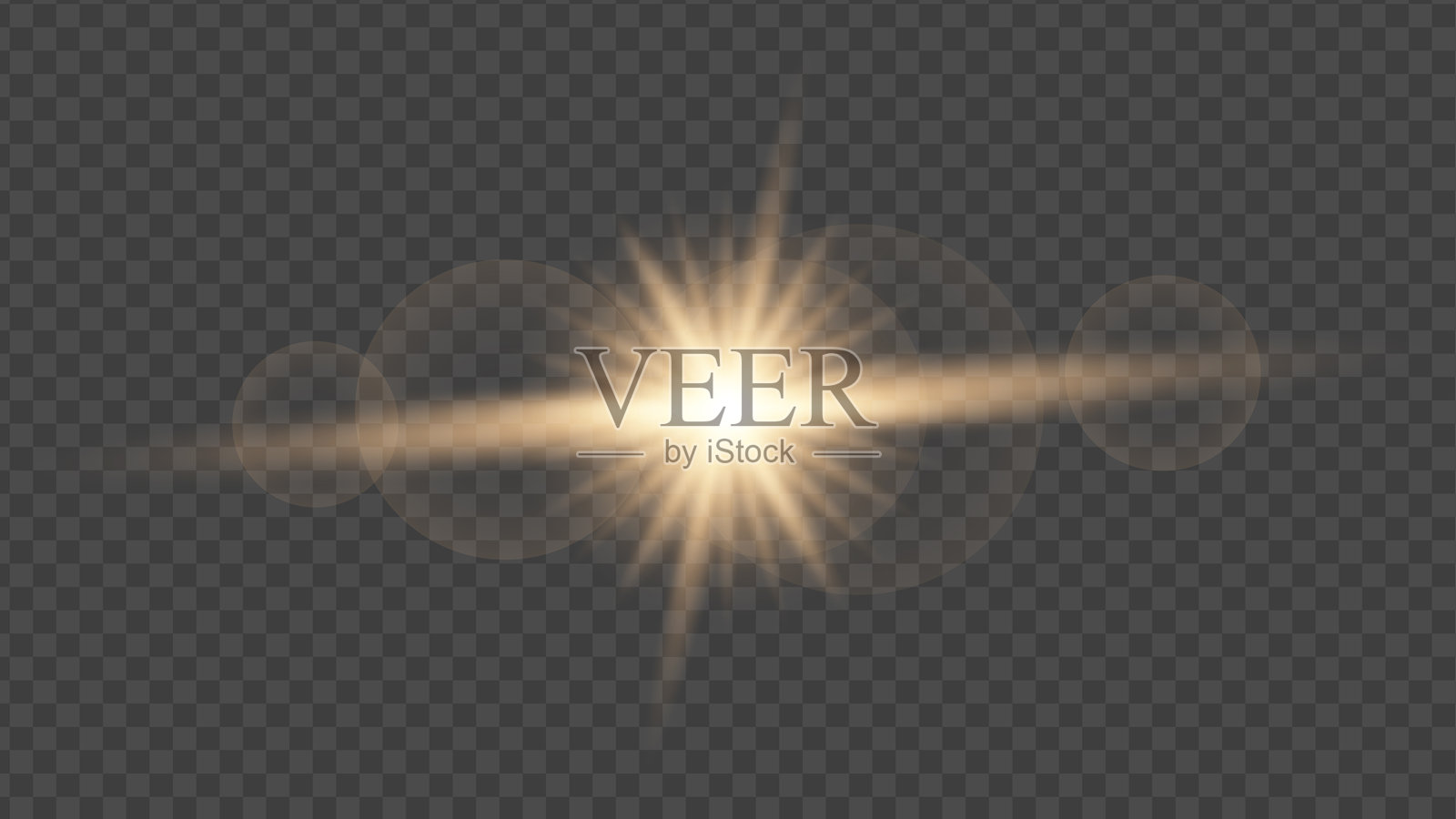 橙色光线与透明背景插画图片素材