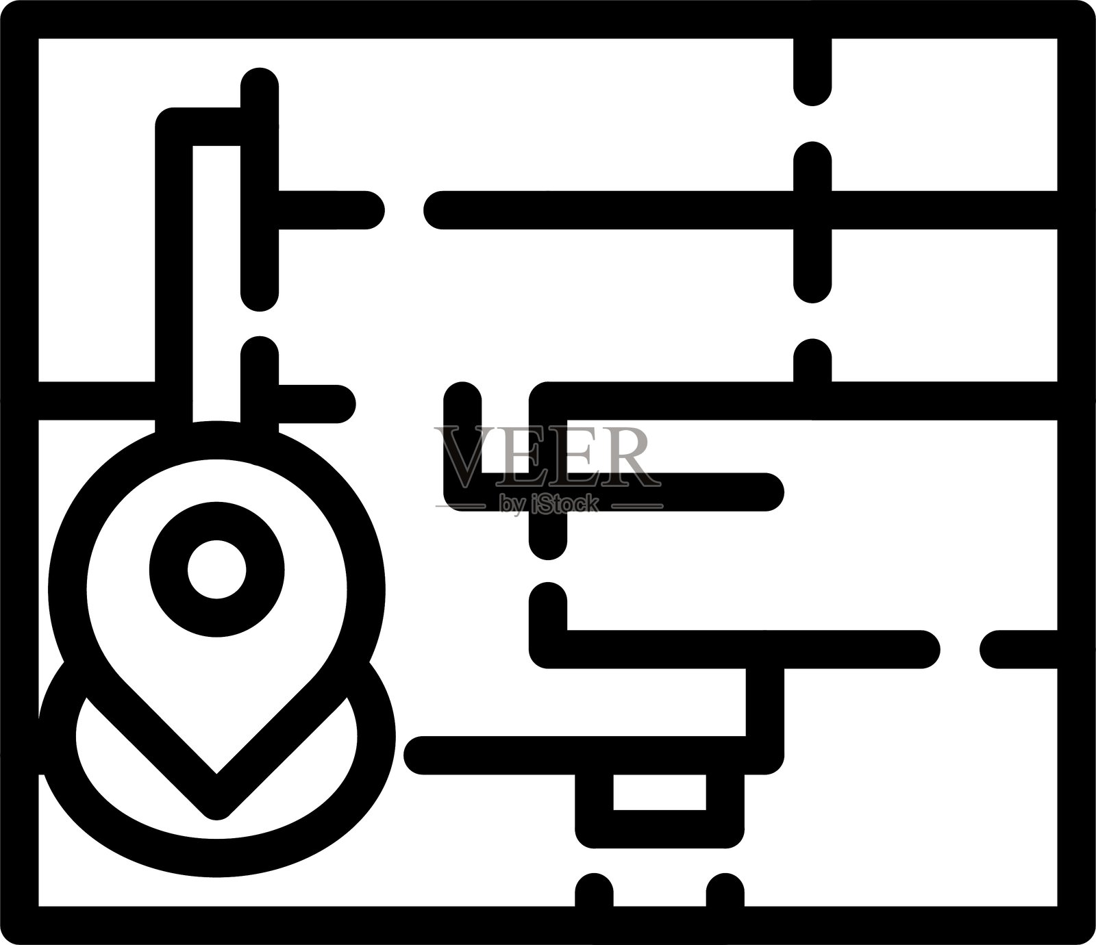 区域划分线性风格图标设计插画图片素材