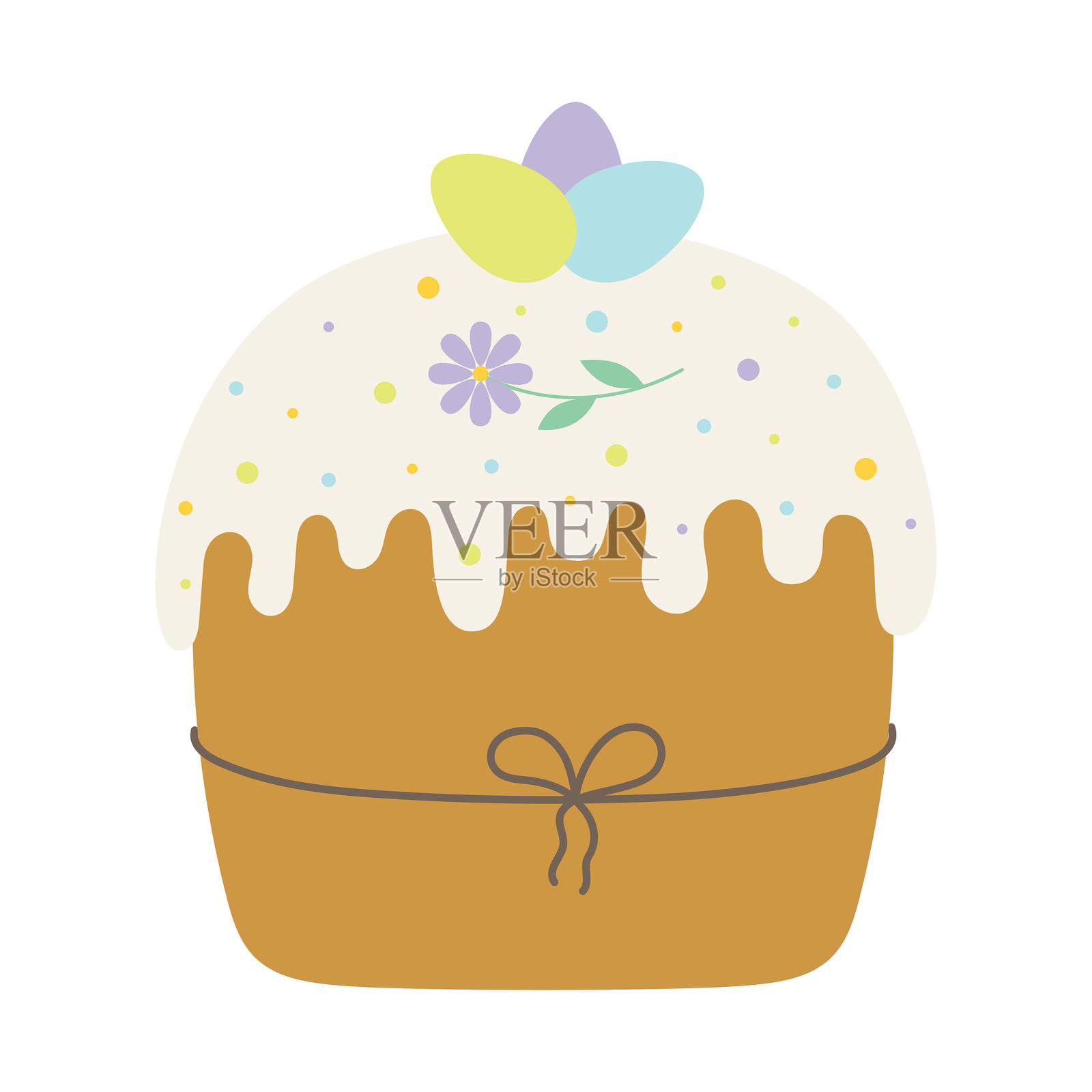 复活节蛋糕的扁平风格设计插画图片素材