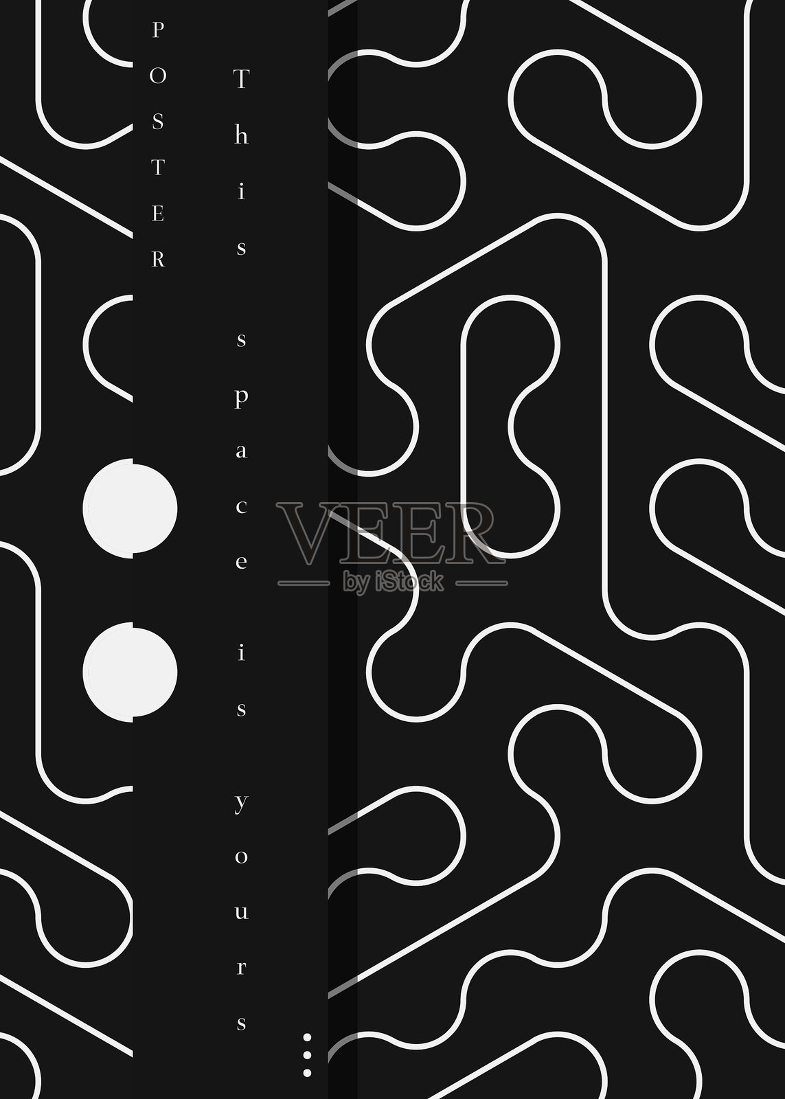 黑白六边形海报设计插画图片素材