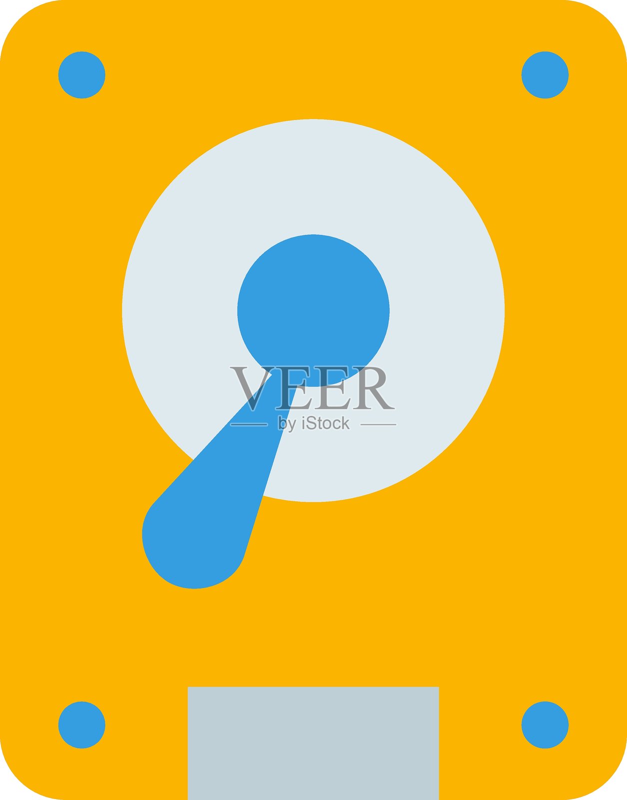 硬盘图标的矢量设计风格插画图片素材